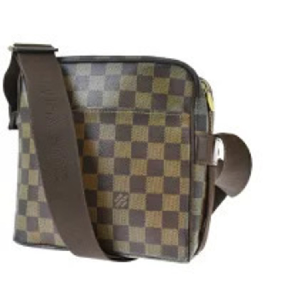 Louis Vuitton Olaf Shoulder Bag Damier Ebene Brown Leather